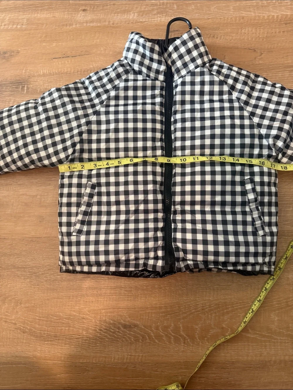 Black & White Gingham Puffer Jacket for Kids NWOT